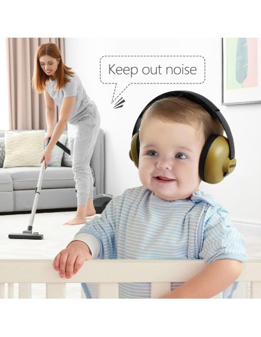 Auriculares BBTKCARE para Bebés - Protección Auditiva Verde Militar