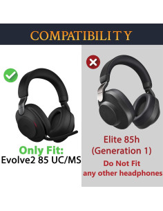 Almohadillas de Reemplazo SOULWIT para Jabra Evolve2 85 UC/MS - Negro 2