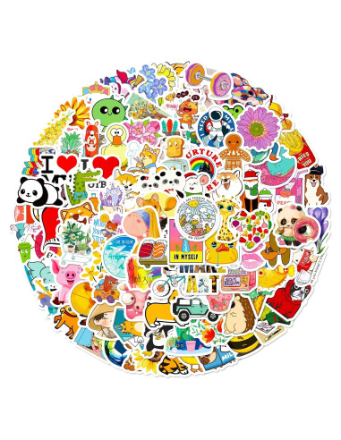 100 Pegatinas Impermeables AIONLUX para Niños - Vinilo Kawaii