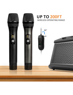 Micrófono Inalámbrico Soundgeek UHF Doble Mano 2 Micrófonos 2