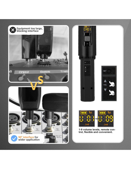 Micrófono Inalámbrico Soundgeek UHF Doble Mano 2 Micrófonos