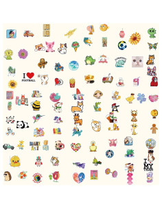 100 Pegatinas Impermeables AIONLUX para Niños - Vinilo Kawaii 2