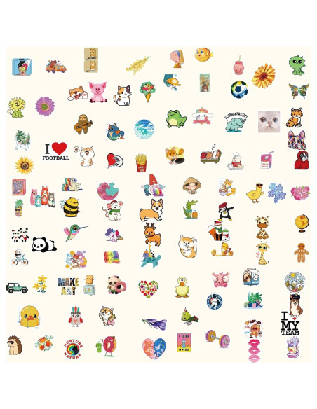 100 Pegatinas Impermeables AIONLUX para Niños - Vinilo Kawaii