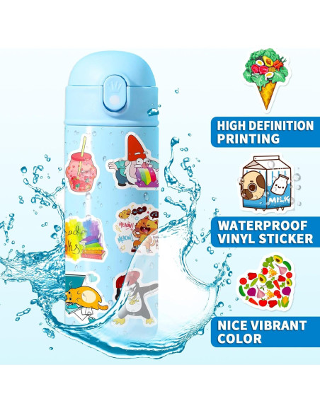 100 Pegatinas Impermeables AIONLUX para Niños - Vinilo Kawaii