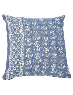 Funda de Almohada Decorativa Cuadrada Creative Co-Op Floral 50.8 cm Azul