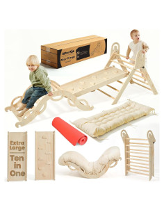 Conjunto Triángulo Pikler Almast Kids 10 en 1 Escalador Ecológico