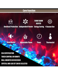 Chimenea Eléctrica Masarflame 76.2 cm con Control Remoto 2