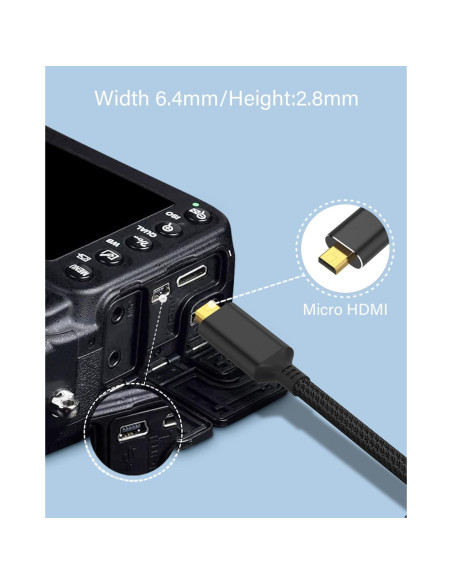Cable Micro HDMI a USB C 1.83m KOMGILK 4K 60Hz 18Gbps