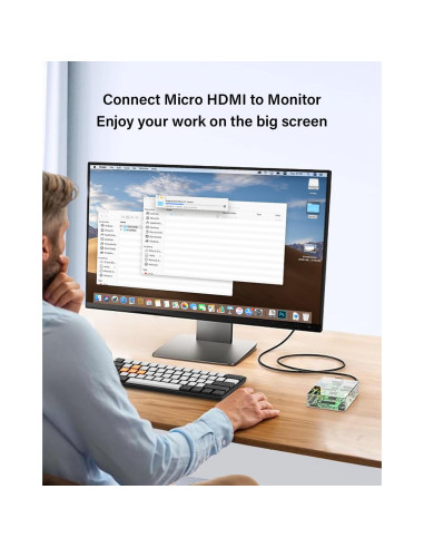 Cable Micro HDMI a USB C 1.83m KOMGILK 4K 60Hz 18Gbps