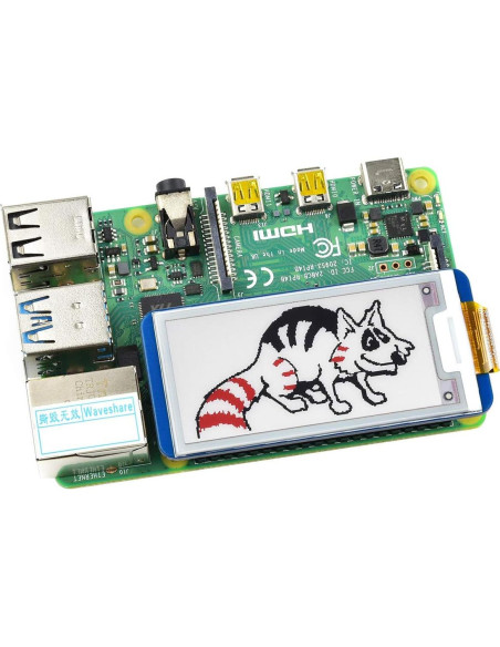 Pantalla E-Ink 2.13" HAT Waveshare 212x104 Rojo Negro Blanco Pantalla E-Ink 2.13" HAT Waveshare 212x104 Rojo Negro Blanco