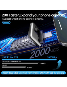 Disco Duro Externo SSD SSK 2TB USB C 2000MB/s Portátil 2