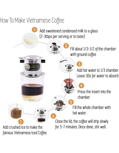 Goteador de Café Vietnamita Gladiator 15oz Acero Inoxidable