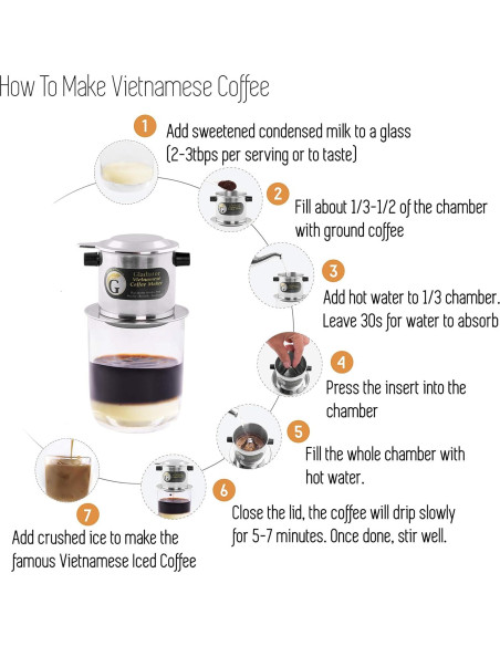 Goteador de Café Vietnamita Gladiator 15oz Acero Inoxidable