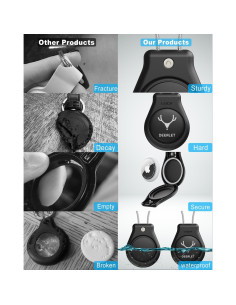 Soporte para AirTag DEERLET Impermeable IPX8 con Cable de Alambre 2