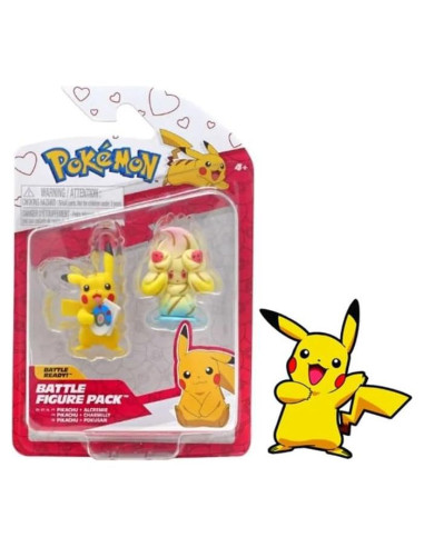 Pack de Figuras de Batalla Pokémon Pikachu y Alcremie 5.08 cm