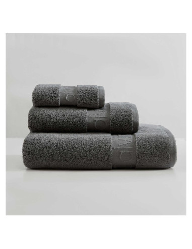Juego de Toallas de Baño Calvin Klein 100% Algodón Gris 3 Piezas