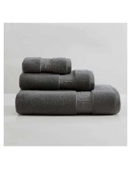 Juego de Toallas de Baño Calvin Klein 100% Algodón Gris 3 Piezas