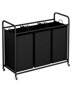 Cesta de Ropa LINZINAR 3 Bolsas Clasificador con Ruedas
