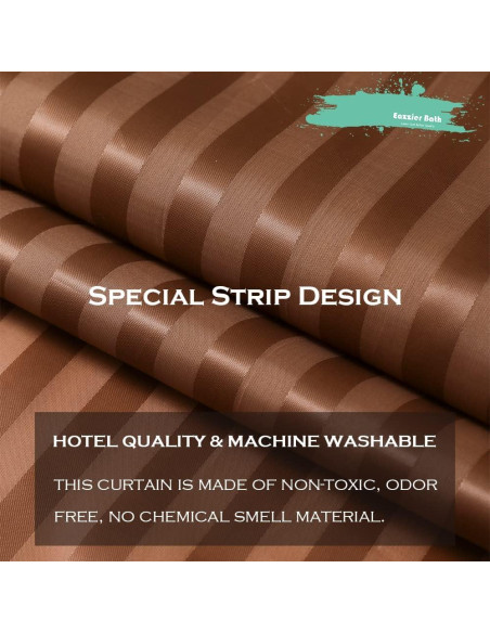 Cortina de Ducha Eazzier Bath 72x72" Impermeable Marrón