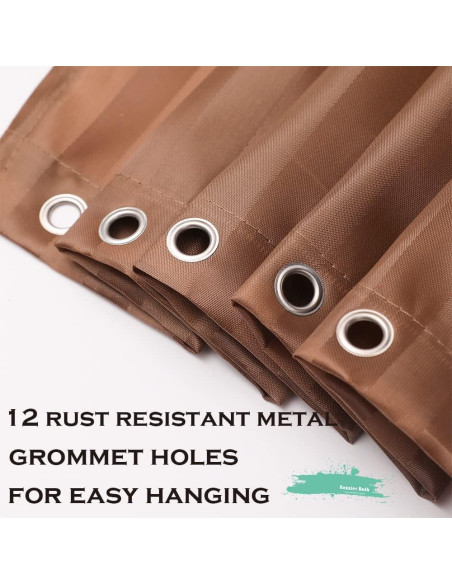 Cortina de Ducha Eazzier Bath 72x72" Impermeable Marrón