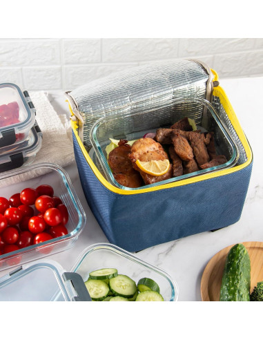 Contenedores de Vidrio UMEIED - 10 Piezas Rectangulares 1007ml y 355ml