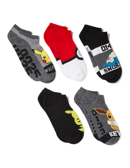 Calcetines No Mostrar para Hombre Pokemon - 5 Paquetes