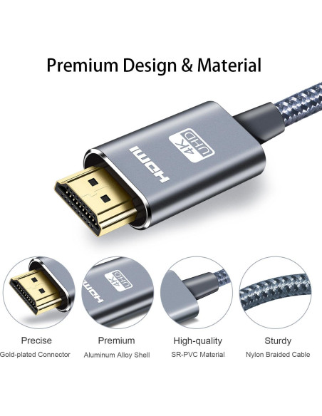 Cable HDMI Leadstar 4K 0.3m 18Gbps HDR para Xbox PS5