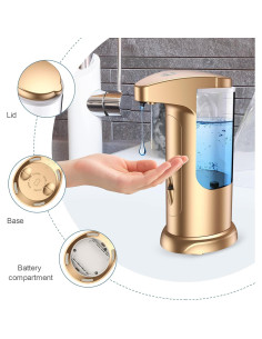 Dispensador Automático de Jabón Ankilo 370ml Dorado Rosa 2