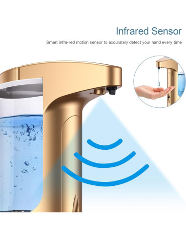 Dispensador Automático de Jabón Ankilo 370ml Dorado Rosa