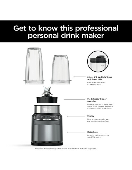 Licuadora Ninja Nutri-Blender Pro BN400 1000W Auto-IQ 710ml
