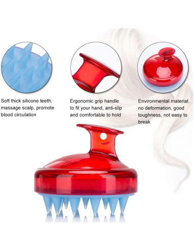 Cepillo de Champú INVODA para Masaje del Cuero Cabelludo 8cm