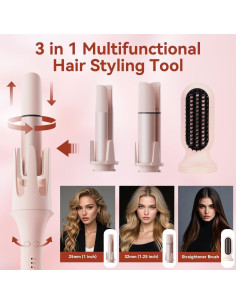 CHIKYO 3 en 1 Rizador Automático y Cepillo Alisador 0.62 kg 2