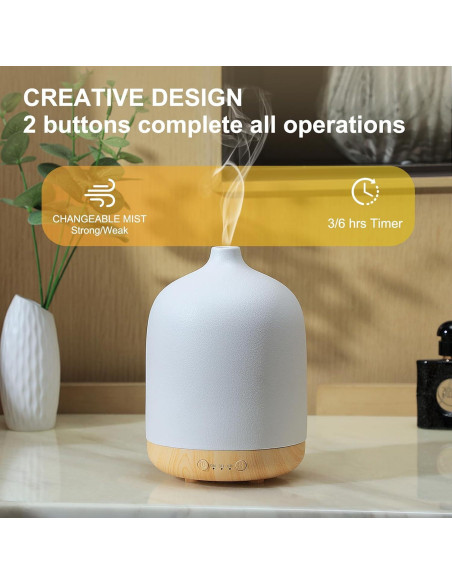 Difusor de Aceite Esencial Kakoda XR-311 250ml Cerámica Blanco