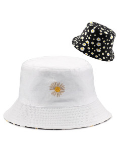 Sombrero de Cubo de Algodón Taidor Unisex Talla Única Blanco