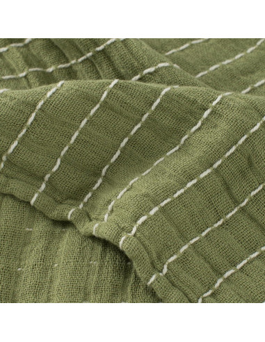 Manta de Muselina GINAMUSE 100% Algodón Verde Salvia 152x229cm