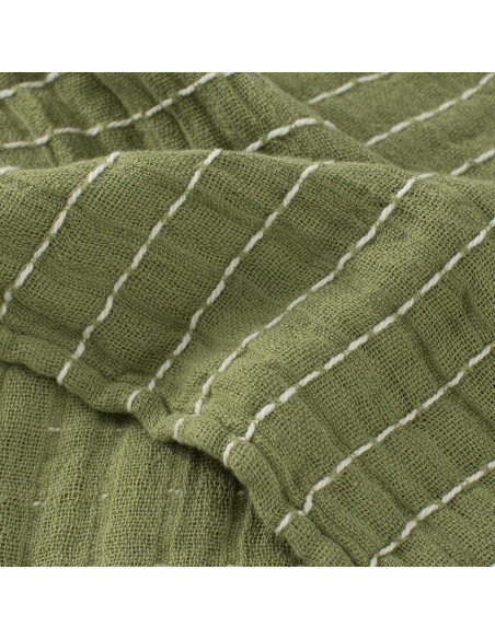 Manta de Muselina GINAMUSE 100% Algodón Verde Salvia 152x229cm