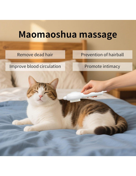 Cepillo para Gatos y Perros Zoocozy - Eliminación de Pelo, Blanco