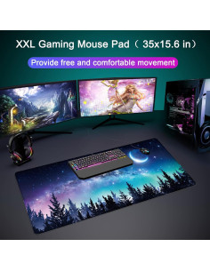 Alfombrilla de Escritorio XXL Wiabsi Luna del Bosque 89x40 cm 2