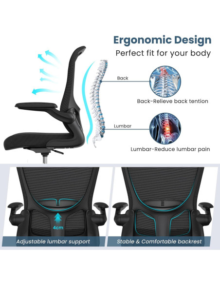 Silla de Dibujo Ergonómica Silybon EX-938W con Reposapiés Ajustable