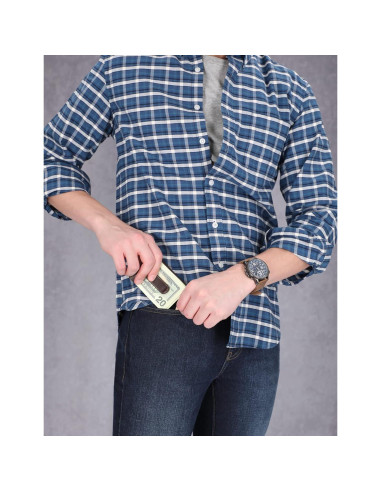 Billetera de cuero delgado Timberland para hombre con clip y 4 tarjetas