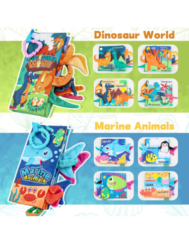 Libros Suaves para Bebés 0-12 Meses - Juguetes Interactivos