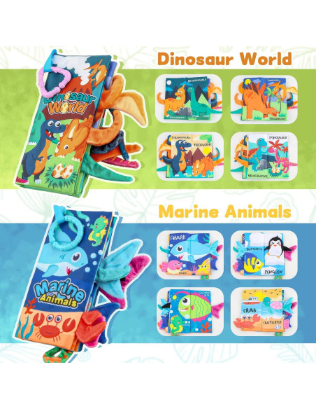 Libros Suaves para Bebés 0-12 Meses - Juguetes Interactivos