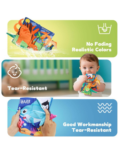 Libros Suaves para Bebés 0-12 Meses - Juguetes Interactivos