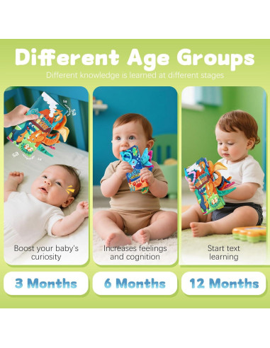 Libros Suaves para Bebés 0-12 Meses - Juguetes Interactivos