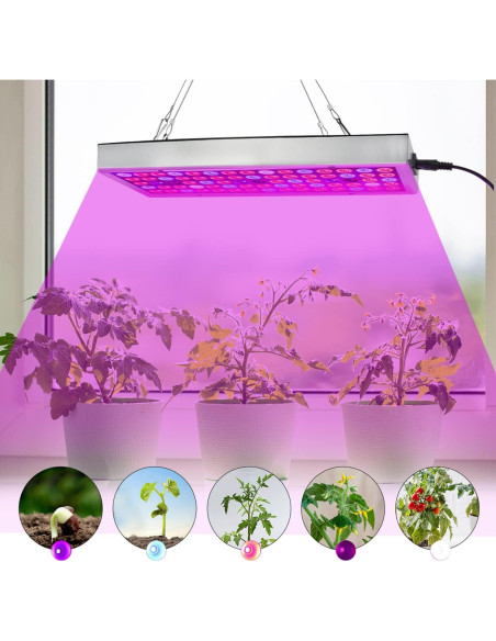 Lámpara de Cultivo LED Juhefa 25W Espectro Completo 30.9x11.9cm