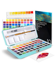 Juego de Pintura Acuarela CHROMATEK 50 Colores y Estuche