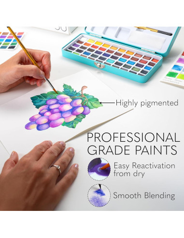 Juego de Pintura Acuarela CHROMATEK 50 Colores y Estuche