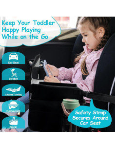 Bandeja de Viaje para Niños Julaiwy - Organizador para Coche Negro 2