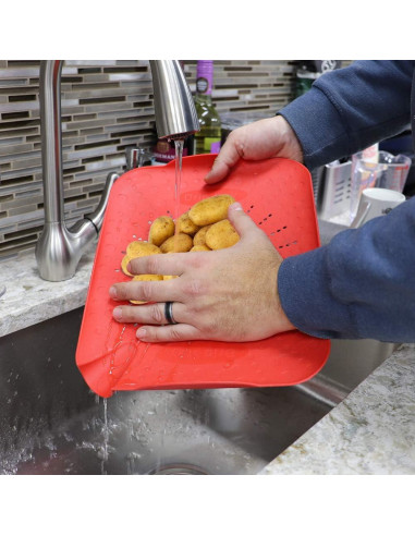 Tabla de Colador Home Basics Rojo 33.66x26.67 cm Multiusos