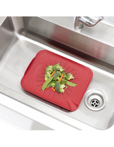 Tabla de Colador Home Basics Rojo 33.66x26.67 cm Multiusos